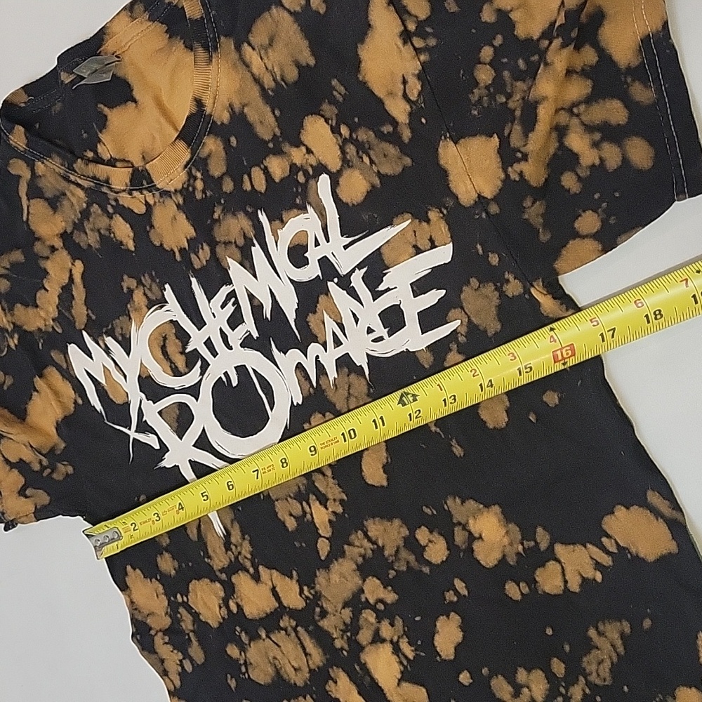 My Chemical Romance Shirt Small Black Bleach Tie Dye Band Emo Punk Tee Unisex - Picture 7 of 9